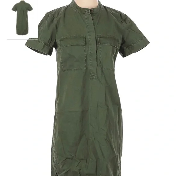 J-Crew Army Green Military Shift Dress